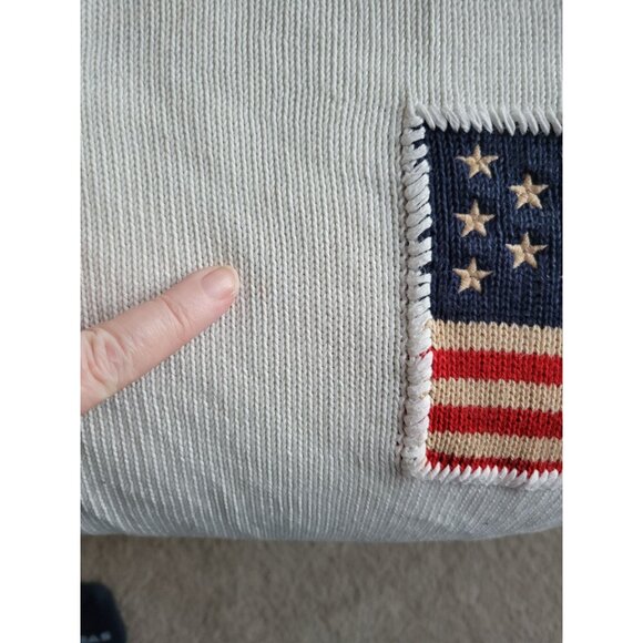 Tuckernuck Womens White Sweater America Flag size Small roll neck Patroitic boxy - Picture 3 of 9